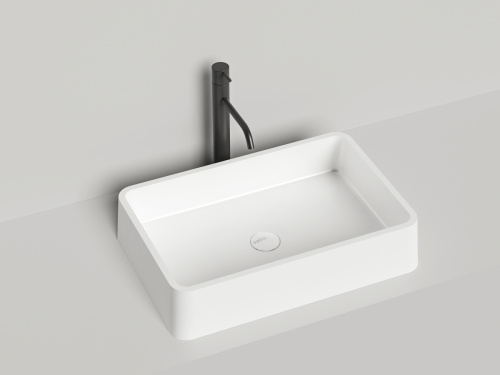 Раковина из искусственного камня S-Stone Salini GLORIA 1102207M 60х40 накладная цвет белый без отверстий под смеситель - фото 2